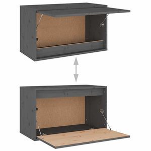 Ντουλάπι Τοίχου Γκρι 60 x 30 x 35 εκ. από Μασίφ Ξύλο Πεύκου