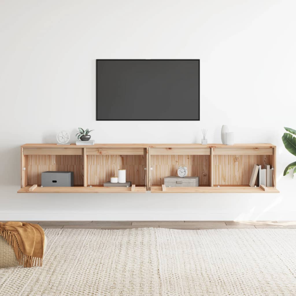 Ντουλάπια Τοίχου 2 τεμ. 100 x 30 x 35 εκ. από Μασίφ Ξύλο Πεύκου - Pakobazaar