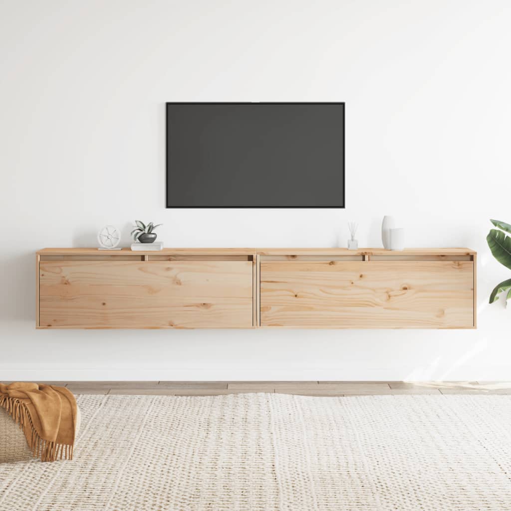 Ντουλάπια Τοίχου 2 τεμ. 100 x 30 x 35 εκ. από Μασίφ Ξύλο Πεύκου - Pakobazaar
