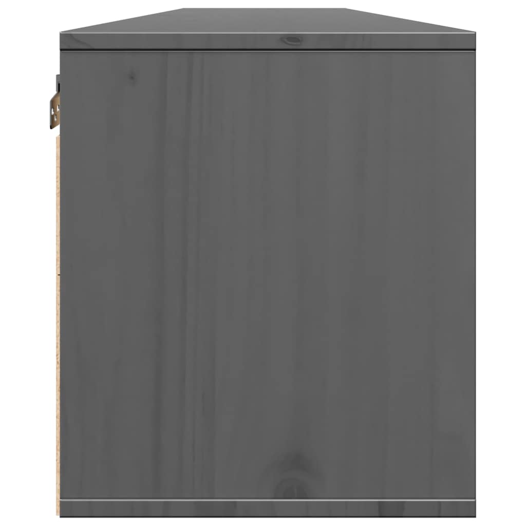 Ντουλάπια Τοίχου 2 τεμ. Γκρι 100x30x35 εκ. Μασίφ Ξύλο Πεύκου