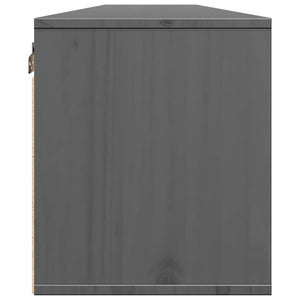 Ντουλάπια Τοίχου 2 τεμ. Γκρι 100x30x35 εκ. Μασίφ Ξύλο Πεύκου