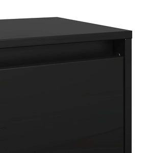 Ντουλάπια Τοίχου 2 τεμ. Μαύρα 100x30x35 εκ. Μασίφ Ξύλο Πεύκου