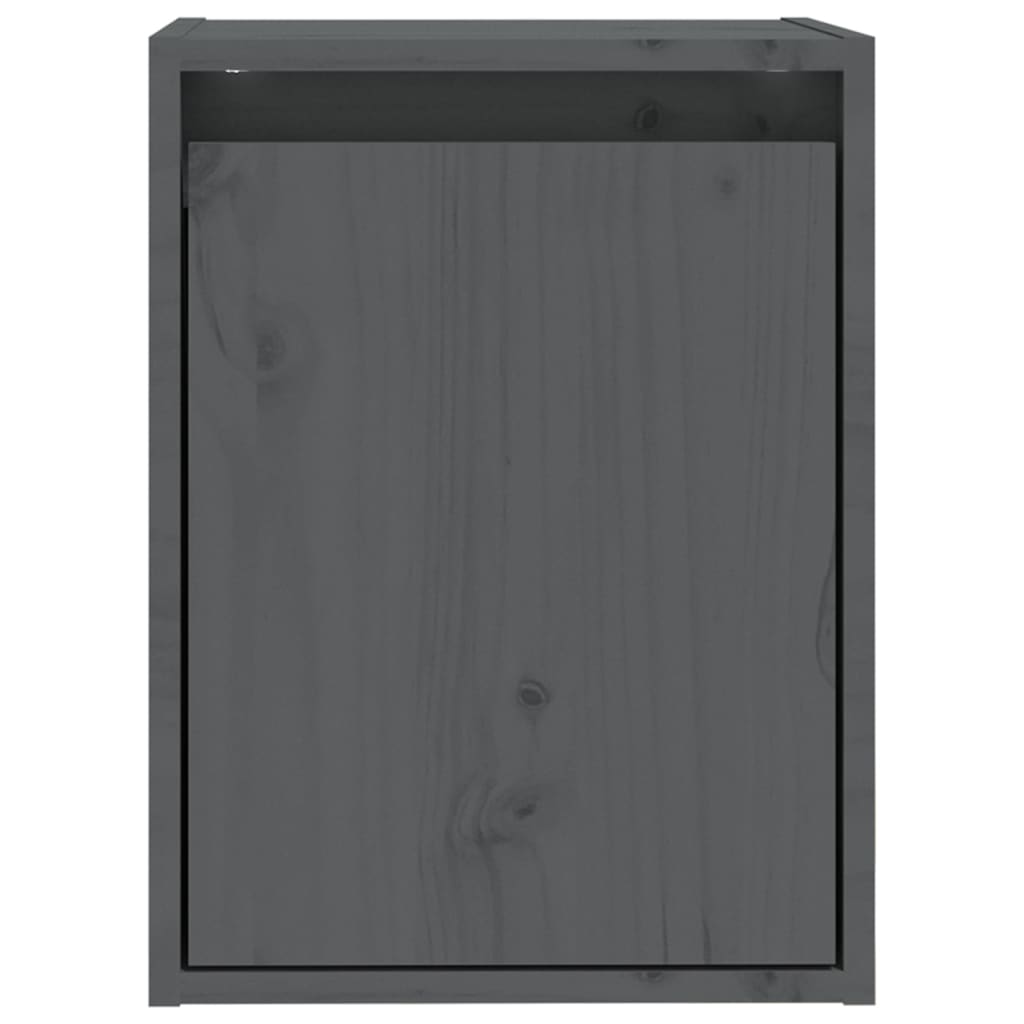 Ντουλάπια Τοίχου 2 τεμ. Γκρι 30x30x40 εκ. Μασίφ Ξύλο Πεύκου - Pakobazaar