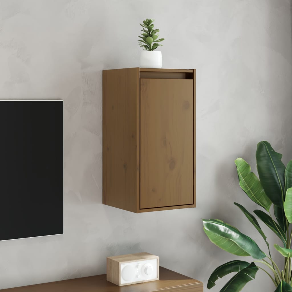 Ντουλάπι Τοίχου Καφέ Μελί 30x30x60 εκ. από Μασίφ Ξύλο Πεύκου