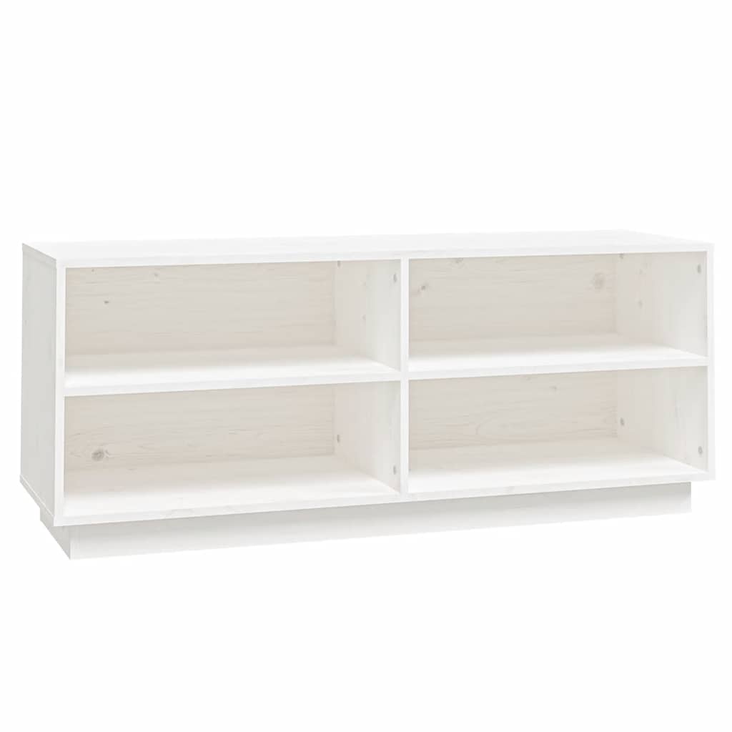 Παπουτσοθήκη Λευκή 110 x 34 x 45 εκ. από Μασίφ Ξύλο Πεύκου - Pakobazaar