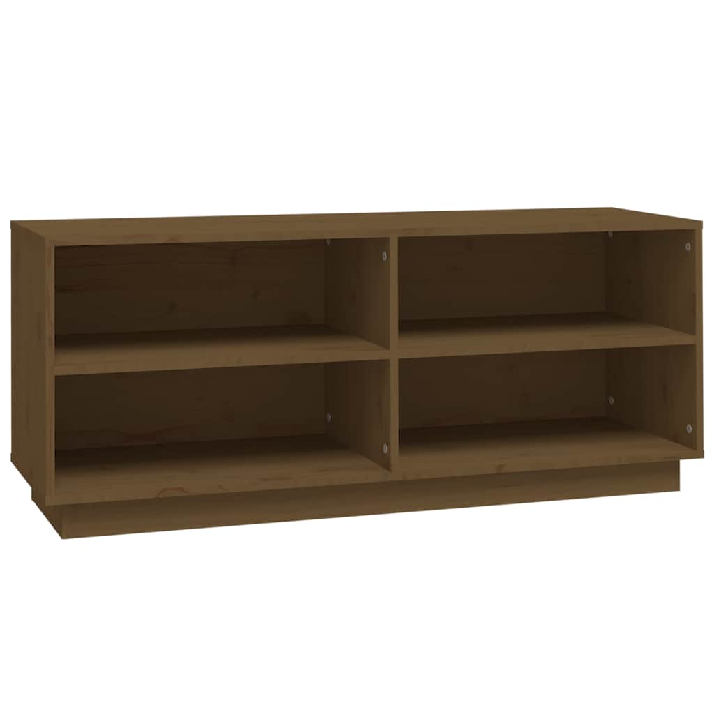 Παπουτσοθήκη Καφέ Μελί 110 x 34 x 45 εκ από Μασίφ Ξύλο Πεύκου