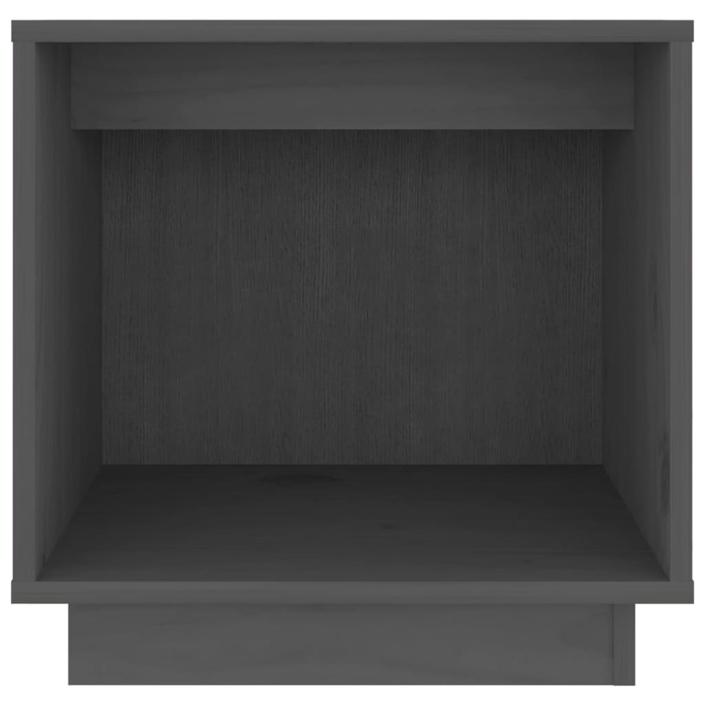 Κομοδίνο Γκρι 40 x 30 x 40 εκ. από Μασίφ Ξύλο Πεύκου