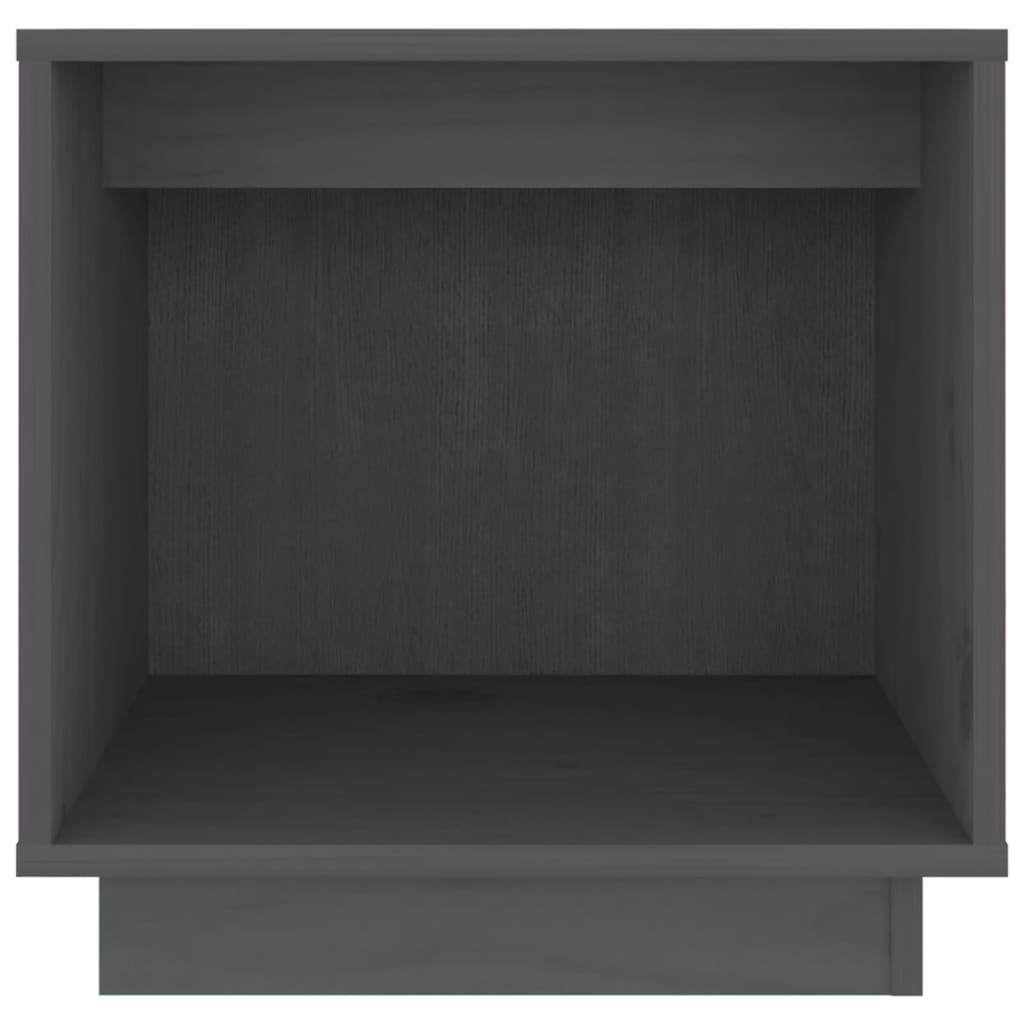 Κομοδίνα 2 τεμ. Γκρι 40 x 30 x 40 εκ. από Μασίφ Ξύλο Πεύκου