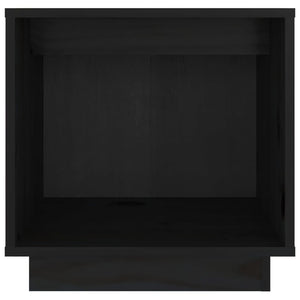Κομοδίνα 2 τεμ. Μαύρα 40 x 30 x 40 εκ. από Μασίφ Ξύλο Πεύκου