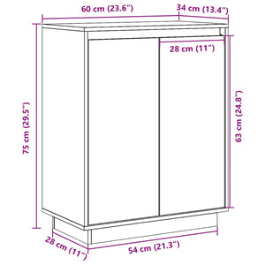 Ντουλάπι 60 x 34 x 75 εκ. από Μασίφ Ξύλο Πεύκου - Pakobazaar