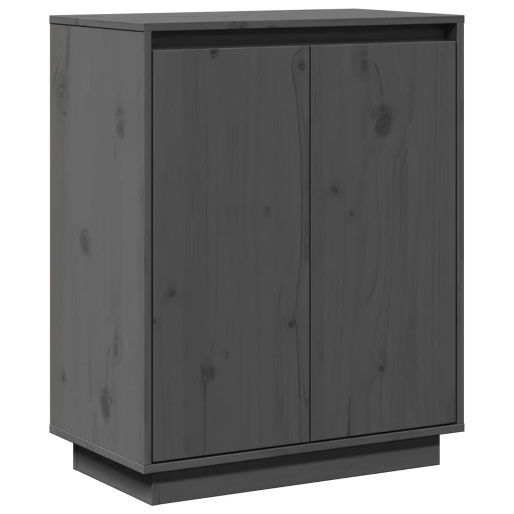 Ντουλάπι Γκρι 60 x 34 x 75 εκ. από Μασίφ Ξύλο Πεύκου