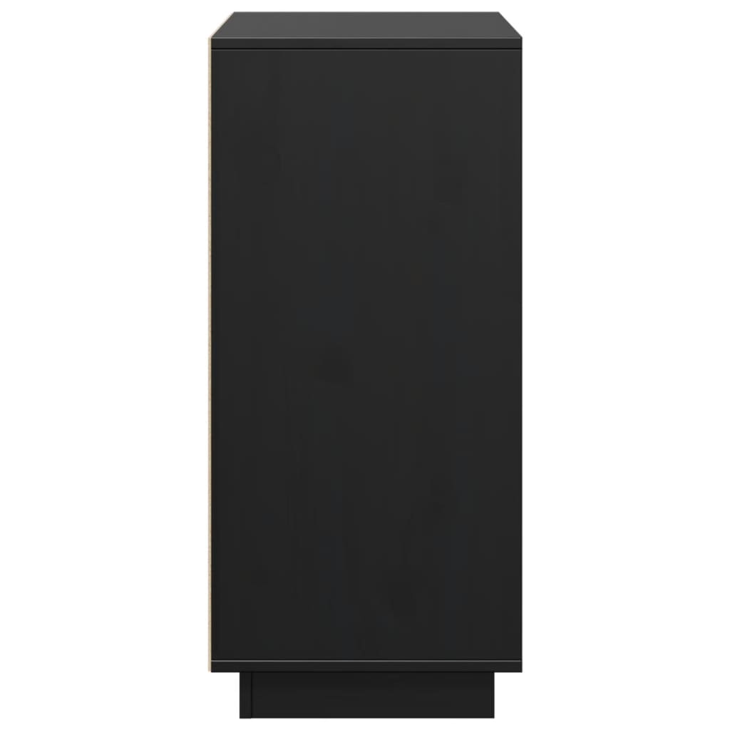 Ντουλάπι Μαύρο 60 x 34 x 75 εκ. από Μασίφ Ξύλο Πεύκου