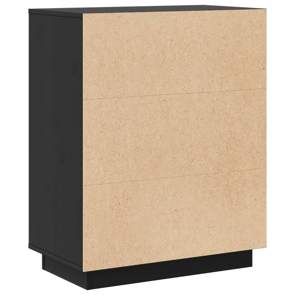 Ντουλάπι Μαύρο 60 x 34 x 75 εκ. από Μασίφ Ξύλο Πεύκου