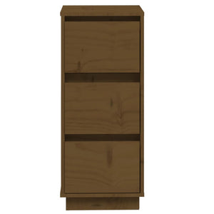 Συρταριέρα Καφέ Μελί 32 x 34 x 75 εκ. από Μασίφ Ξύλο Πεύκου
