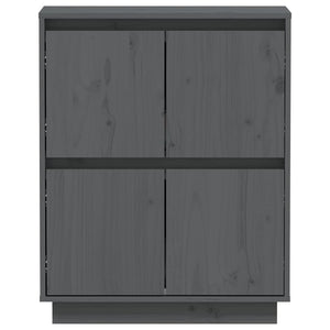 Ντουλάπι Γκρι 60 x 34 x 75 εκ. από Μασίφ Ξύλο Πεύκου