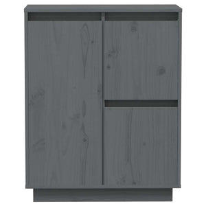 Ντουλάπι Γκρι 60 x 34 x 75 εκ. από Μασίφ Ξύλο Πεύκου