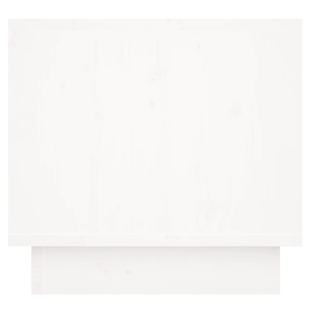 Κομοδίνα 2 τεμ. Λευκά 35 x 34 x 32 εκ. από Μασίφ Ξύλο Πεύκου
