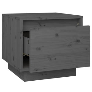 Κομοδίνα 2 τεμ. Γκρι 35 x 34 x 32 εκ. από Μασίφ Ξύλο Πεύκου - Pakobazaar