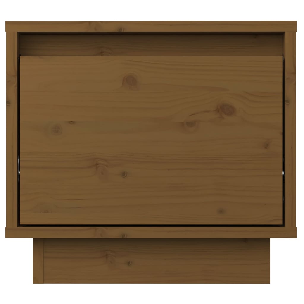 Κομοδίνα 2 τεμ. Καφέ Μελί 35 x 34 x 32 εκ. Μασίφ Ξύλο Πεύκου - Pakobazaar