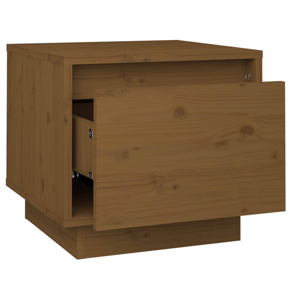 Κομοδίνα 2 τεμ. Καφέ Μελί 35 x 34 x 32 εκ. Μασίφ Ξύλο Πεύκου - Pakobazaar