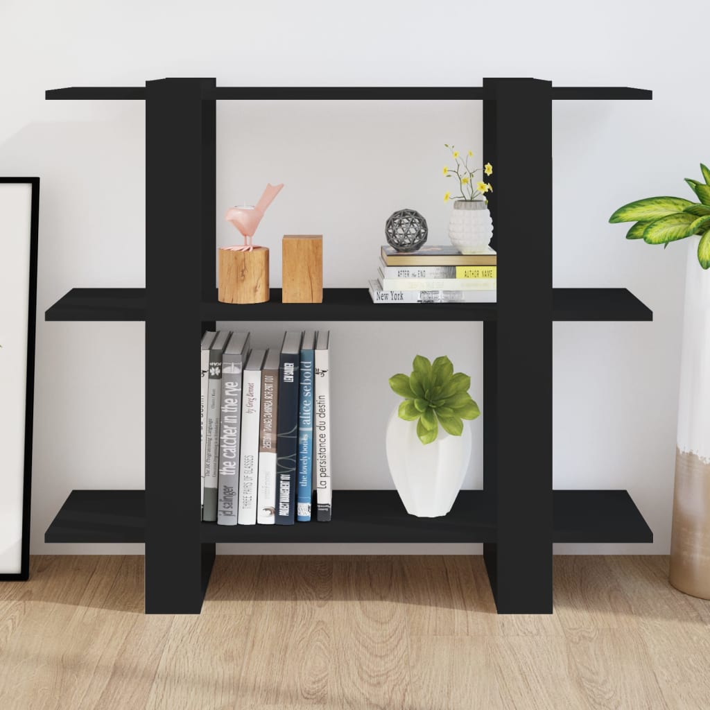 Βιβλιοθήκη/Διαχωριστικό Χώρου Μαύρο 100 x 30 x 87 εκ.