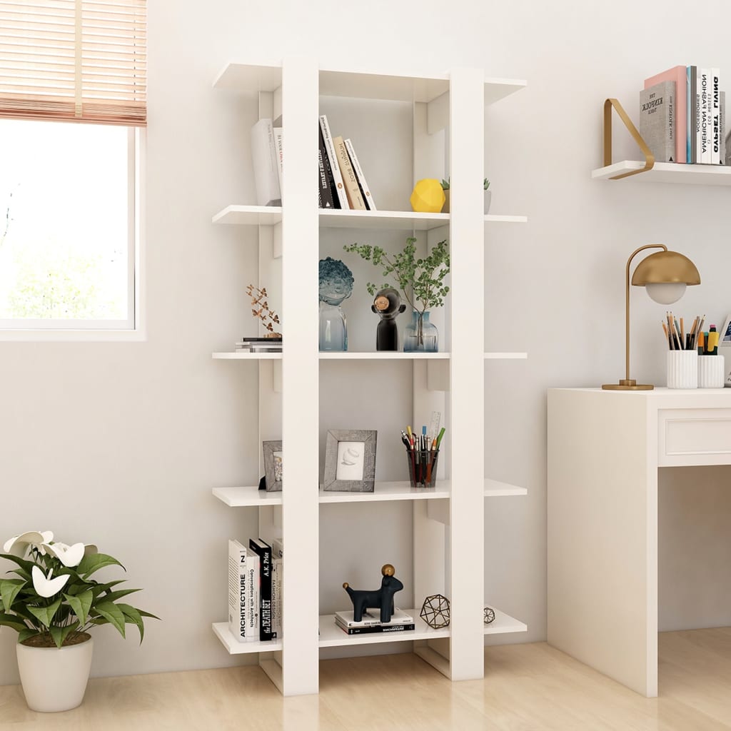Βιβλιοθήκη/Διαχωρ. Χώρου Λευκό 80x30x160 εκ Επεξ. Ξύλο