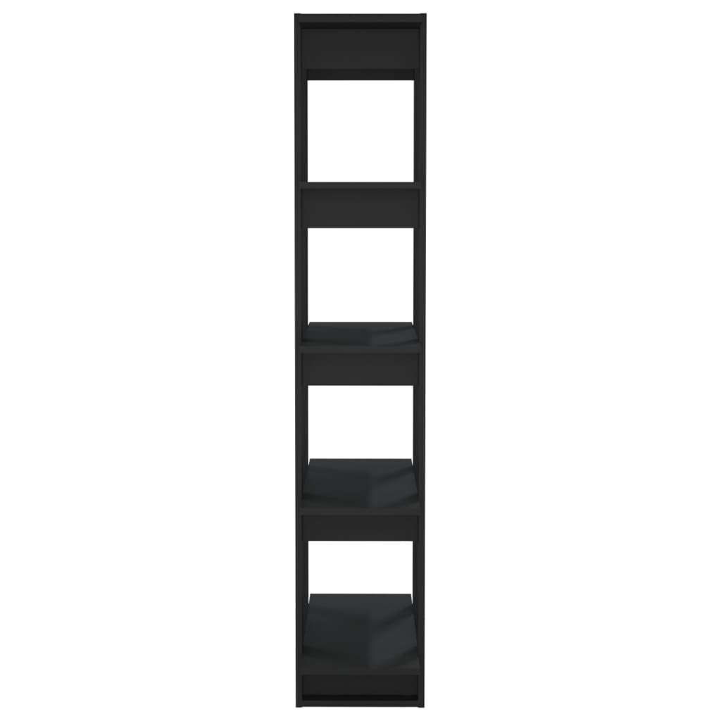 Βιβλιοθήκη/Διαχωρ. Χώρου Μαύρο 80x30x160 εκ Επεξ. Ξύλο