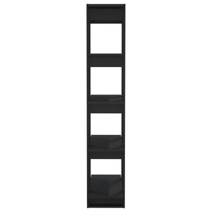 Βιβλιοθήκη/Διαχωρ. Χώρου Μαύρο 80x30x160 εκ Επεξ. Ξύλο