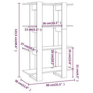 Βιβλιοθήκη/Διαχωριστικό Χώρου Μαύρο 80 x 30 x 123,5 εκ.
