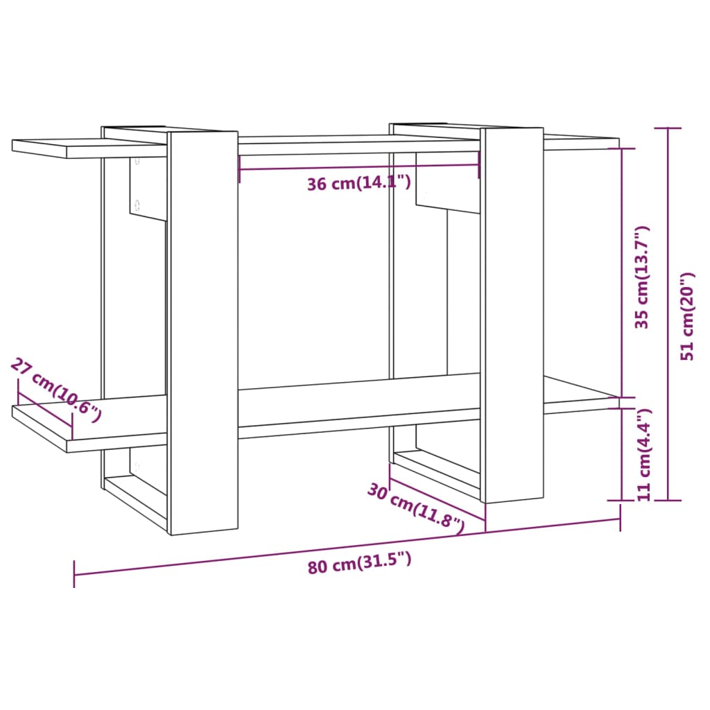 Βιβλιοθήκη/Διαχωριστικό Χώρου Sonoma Δρυς 80 x 30 x 51 εκ.