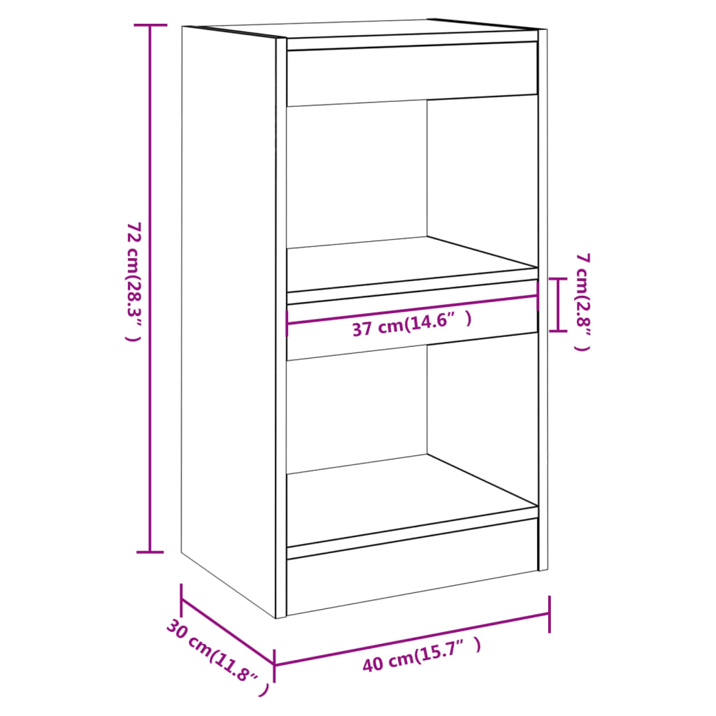 Βιβλιοθήκη/Διαχωριστικό Χώρου Sonoma Δρυς 40 x 30 x 72 εκ. - Pakobazaar