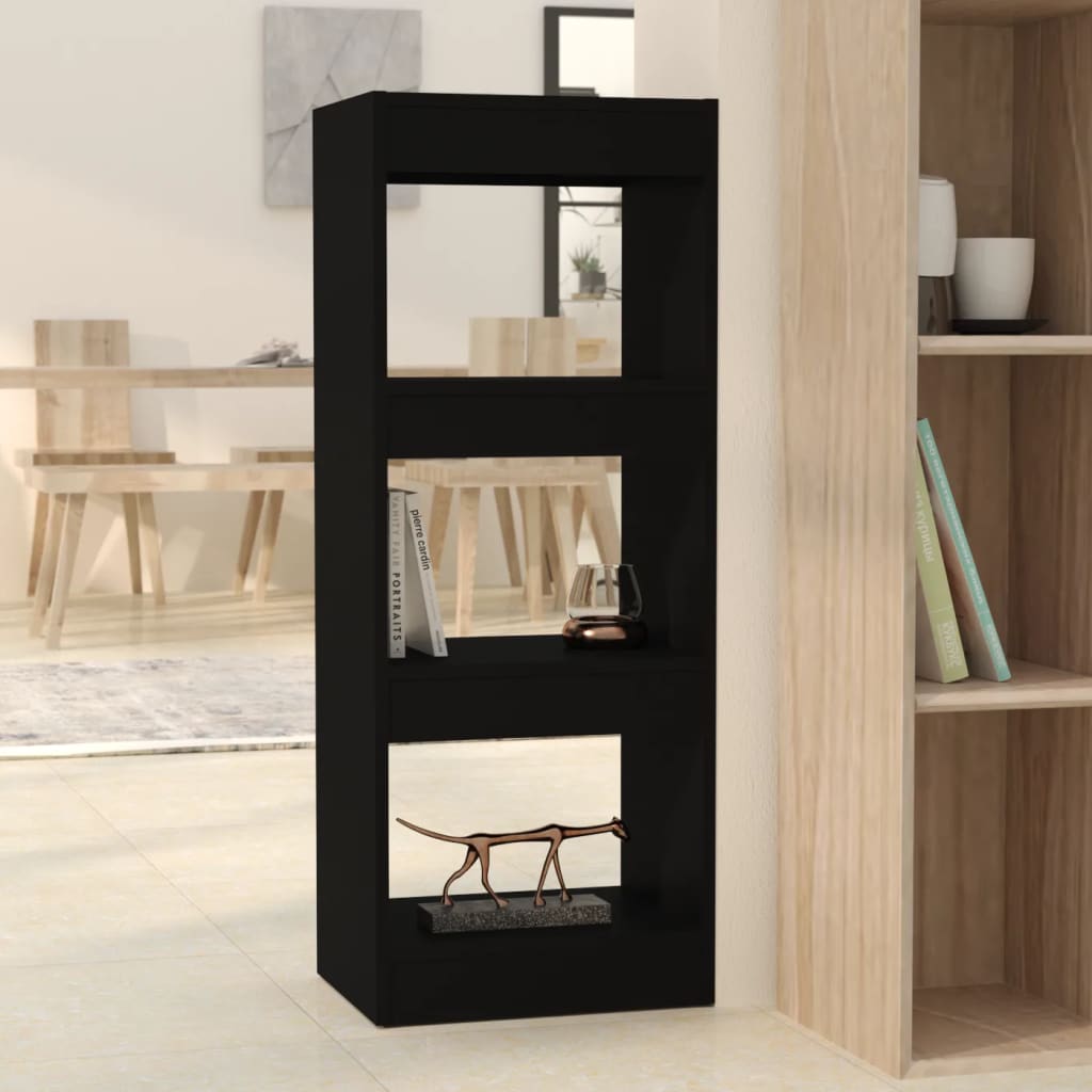 Βιβλιοθήκη/Διαχωριστικό Χώρου Μαύρο 40x30x103 εκ. Μοριοσανίδα