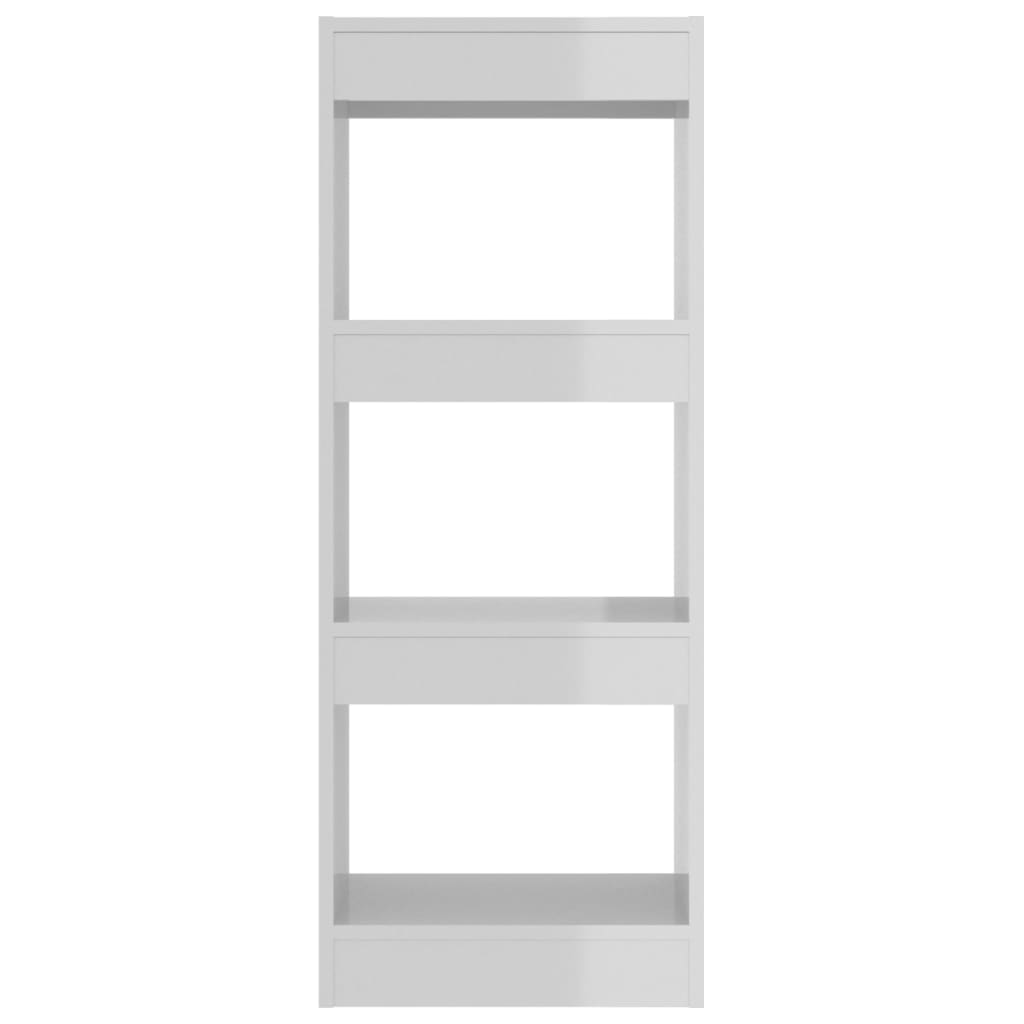 Βιβλιοθήκη/Διαχωριστικό Γυαλιστ. Λευκό 45x24x159 εκ Επεξ. Ξύλο