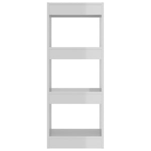 Βιβλιοθήκη/Διαχωριστικό Γυαλιστ. Λευκό 45x24x159 εκ Επεξ. Ξύλο
