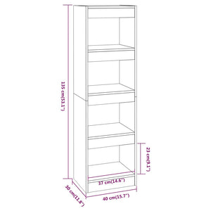 Βιβλιοθήκη/Διαχωριστικό Χώρου Μαύρο 40 x 30 x 135 εκ.