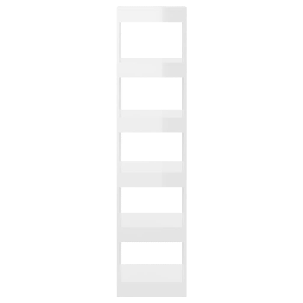 Βιβλιοθήκη/Διαχωριστικό Γυαλιστερό Λευκό 40 x 30 x 166 εκ.