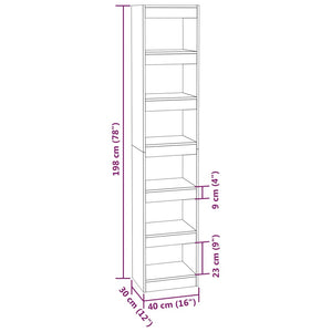 Βιβλιοθήκη/Διαχωριστικό Χώρου Λευκό 40x30x198 εκ. Επεξ. Ξύλο