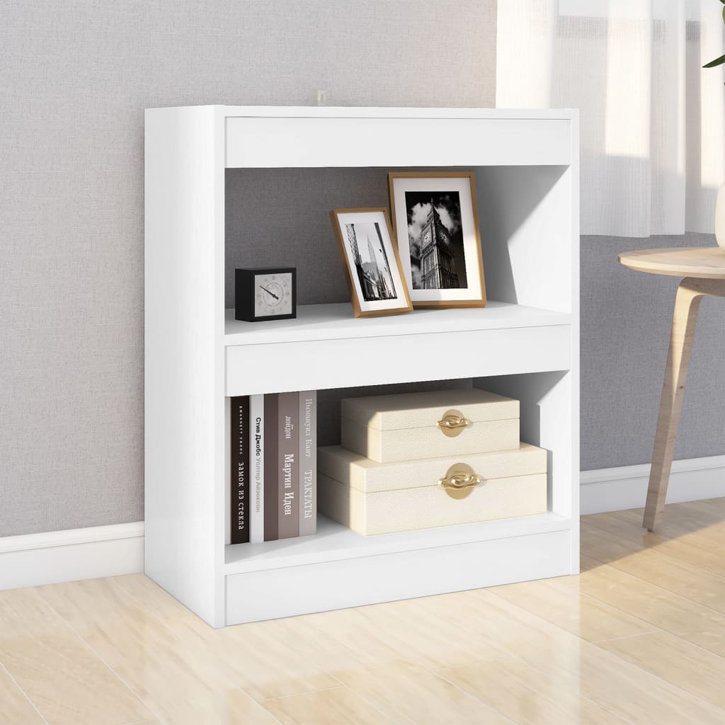 Βιβλιοθήκη/Διαχωριστικό Χώρου Λευκό 60x30x72 εκ. Επεξ. Ξύλο