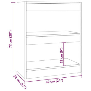 Βιβλιοθήκη/Διαχωριστικό Χώρου Λευκό 60x30x72 εκ. Επεξ. Ξύλο