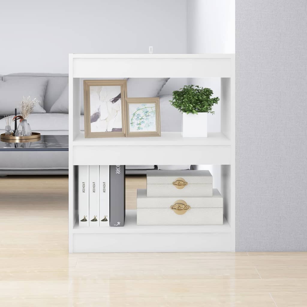 Βιβλιοθήκη/Διαχωριστικό Χώρου Λευκό 60x30x72 εκ. Επεξ. Ξύλο