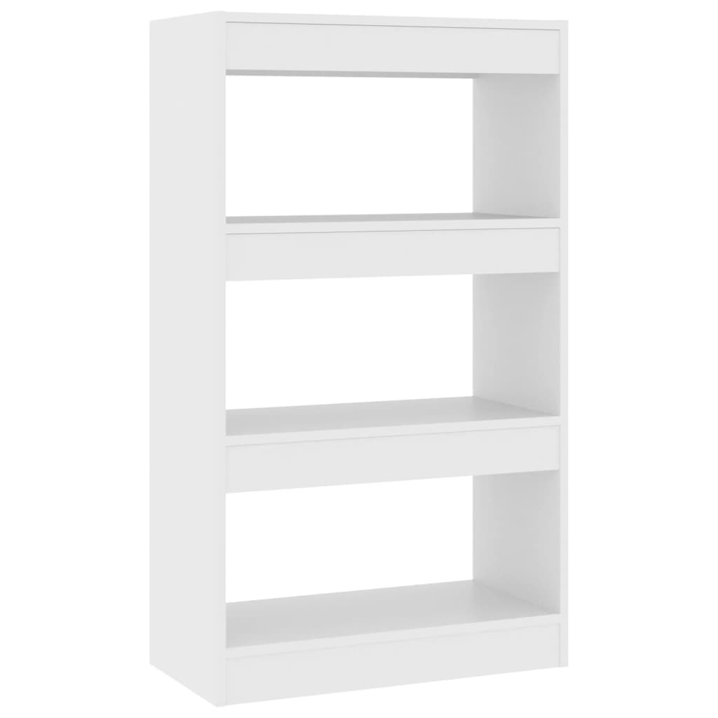 Βιβλιοθήκη/Διαχωριστικό Χώρου Λευκό 60x24x155 εκ. Επεξ. Ξύλο