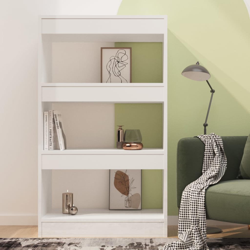 Βιβλιοθήκη/Διαχωριστ. Χώρου Γυαλ. Λευκό 60x30x103εκ Επεξ. Ξύλο