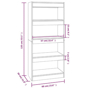 Βιβλιοθήκη/Διαχωρ. Χώρου Λευκό 60x30x135 εκ. Επεξεργασμένο Ξύλο