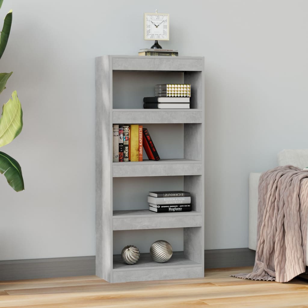 Βιβλιοθήκη/Διαχωρ. Χώρου Γκρι Σκ. 60x30x135 εκ Επεξεργ. Ξύλο