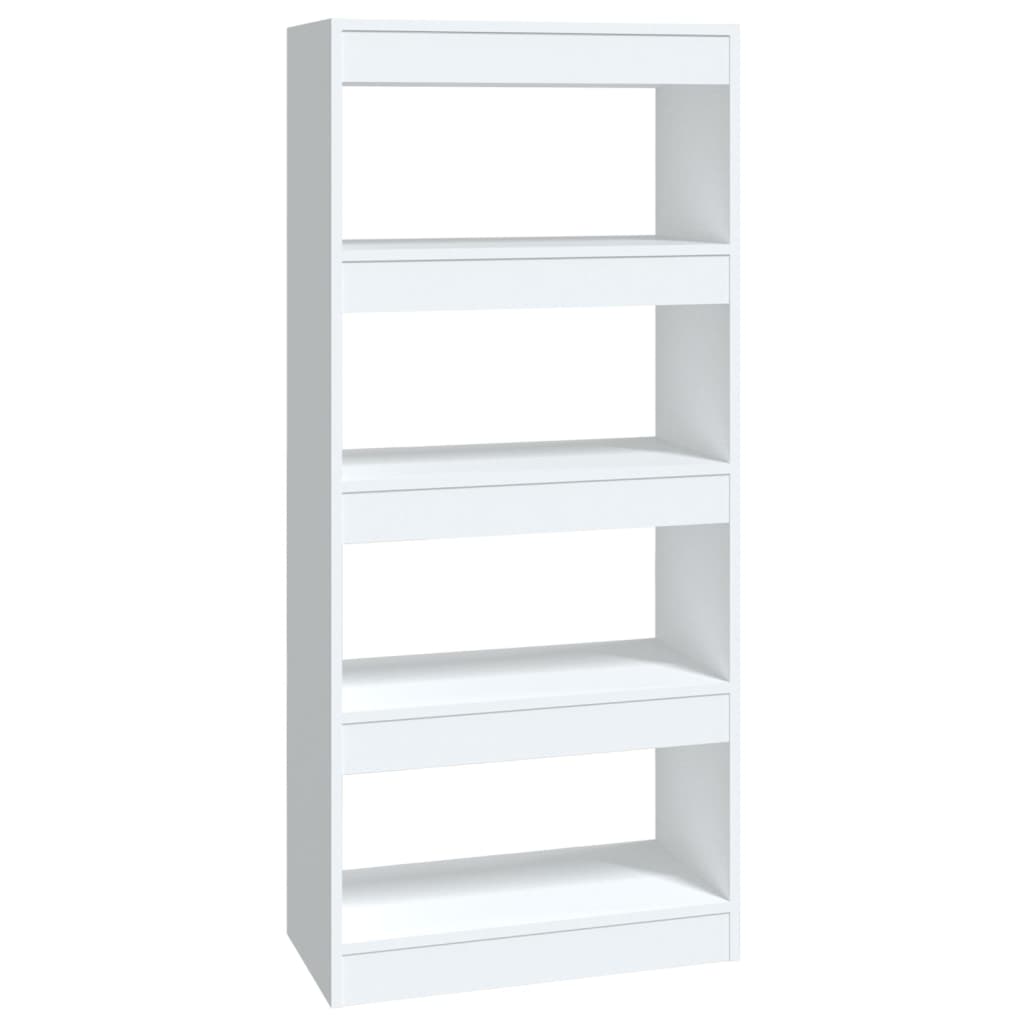 Βιβλιοθήκη/Διαχωρ. Χώρου Γυαλ. Λευκό 60x30x135 εκ Επεξεργ. Ξύλο