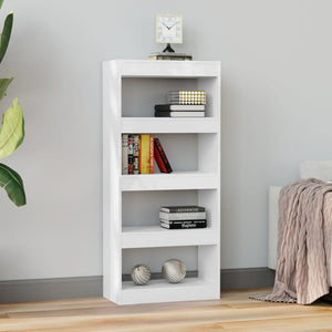 Βιβλιοθήκη/Διαχωρ. Χώρου Γυαλ. Λευκό 60x30x135 εκ Επεξεργ. Ξύλο