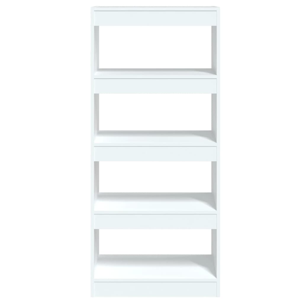 Βιβλιοθήκη/Διαχωρ. Χώρου Γυαλ. Λευκό 60x30x135 εκ Επεξεργ. Ξύλο