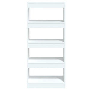 Βιβλιοθήκη/Διαχωρ. Χώρου Γυαλ. Λευκό 60x30x135 εκ Επεξεργ. Ξύλο