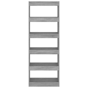 Βιβλιοθήκη/Διαχωρισ. Χώρου Γκρι Σκυρ. 60x24x186 εκ. Επεξ. Ξύλο