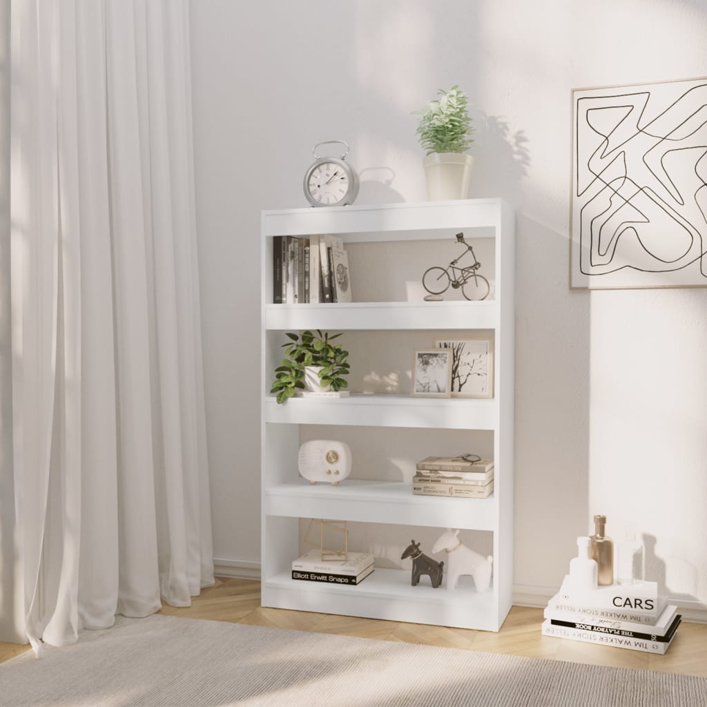 Βιβλιοθήκη/Διαχωριστικό Χώρου Λευκό 80x30x135 εκ. Επεξ. Ξύλο